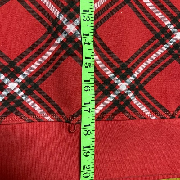 Harley-Davidson Red Plaid Hooded Biker Vest Split Zip Hood M/L Embroidered - Picture 13 of 14